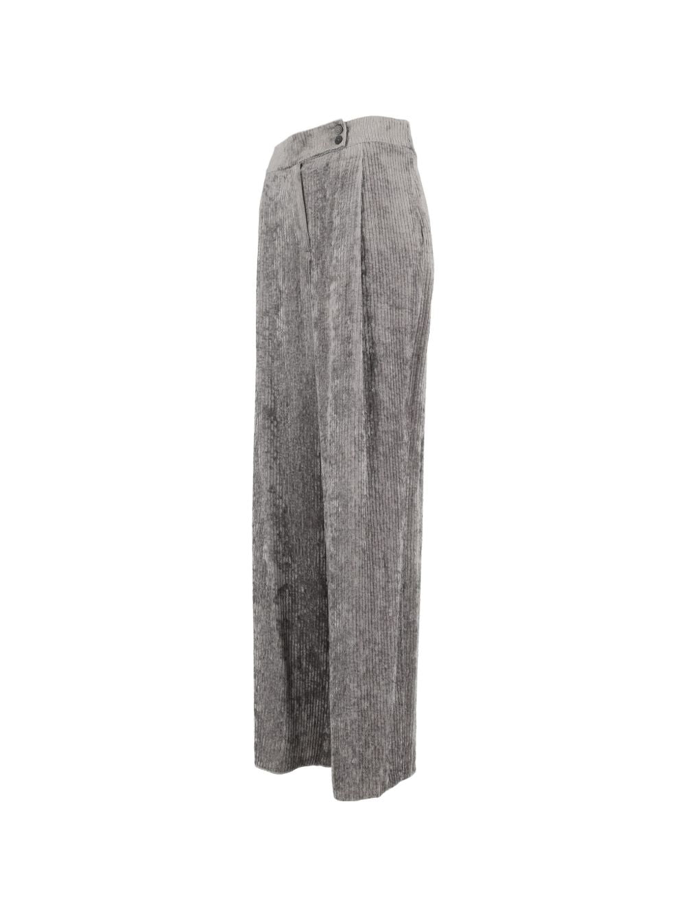 Emporio Armani Velvet Trousers-Trousers-[Adult]-[Female]-2022 Online Blue Zone Planet