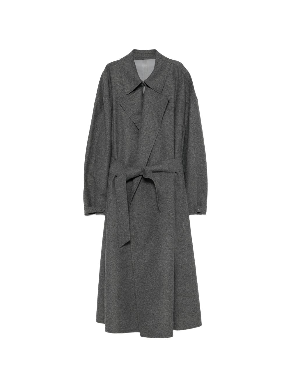 Emporio Armani Flannel Long Coat-Jackets-[Adult]-[Female]-temp-42-GREY-2022 Online Blue Zone Planet