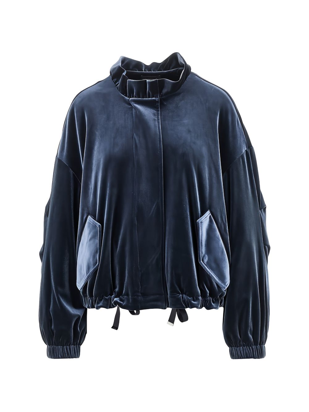 Emporio Armani Chenille Blouson Jacket-Jackets-[Adult]-[Female]-42-NAVY-2022 Online Blue Zone Planet