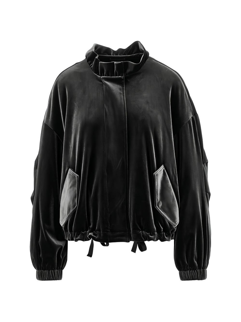 Emporio Armani Chenille Blouson Jacket-Jackets-[Adult]-[Female]-40-BLACK-2022 Online Blue Zone Planet