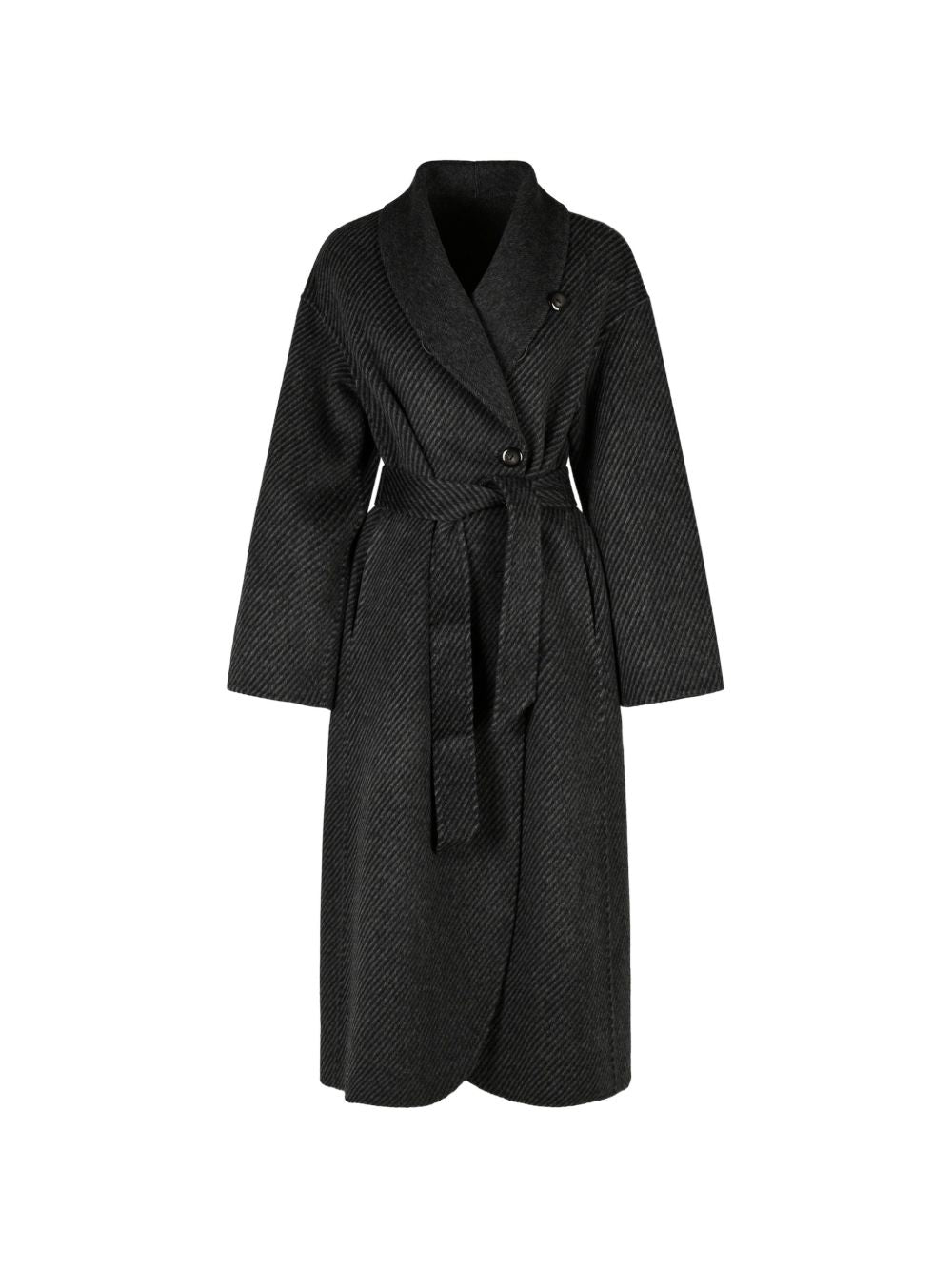 Emporio Armani Wool Coat-Jackets-[Adult]-[Female]-42-GREY-2022 Online Blue Zone Planet