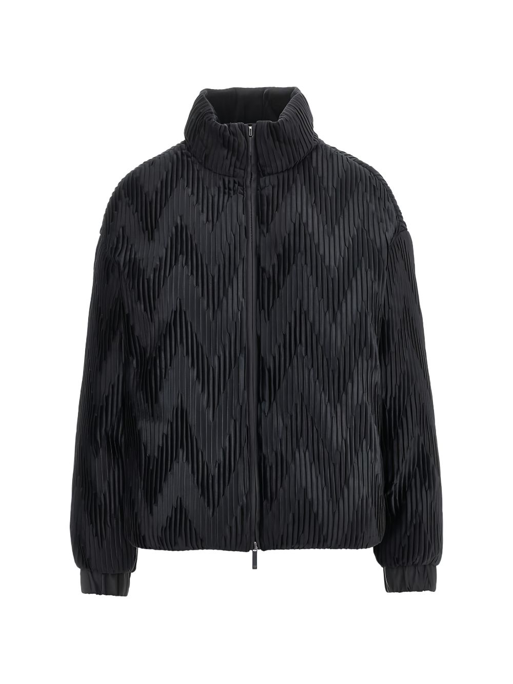 Emporio Armani Velvet Down Jacket-Jackets-[Adult]-[Female]-38-BLACK-2022 Online Blue Zone Planet