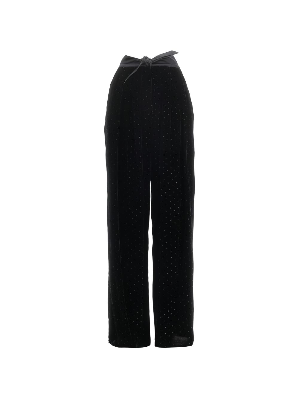 Emporio Armani Velvet Trousers-Trousers-[Adult]-[Female]-38-BLACK-2022 Online Blue Zone Planet