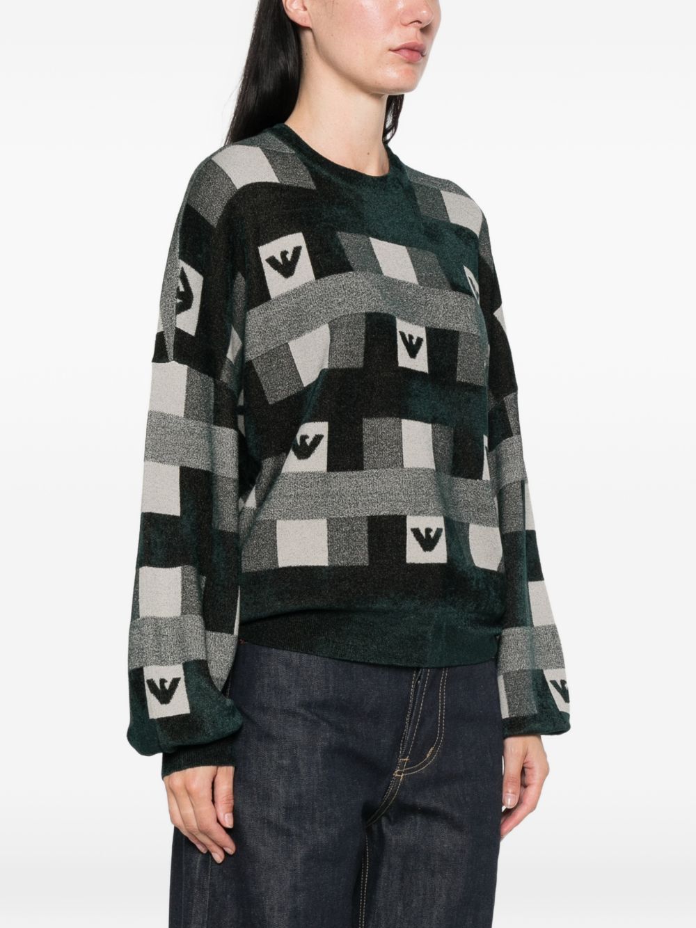 Emporio Armani Logo Crewneck Sweater-TOPS / DRESSES-[Adult]-[Female]-2022 Online Blue Zone Planet