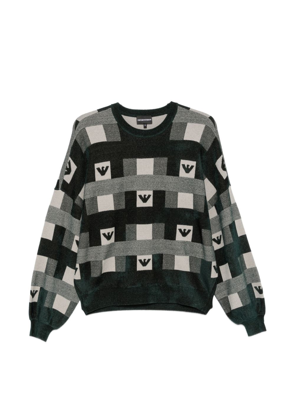 Emporio Armani Logo Crewneck Sweater-TOPS / DRESSES-[Adult]-[Female]-L-GREY-2022 Online Blue Zone Planet
