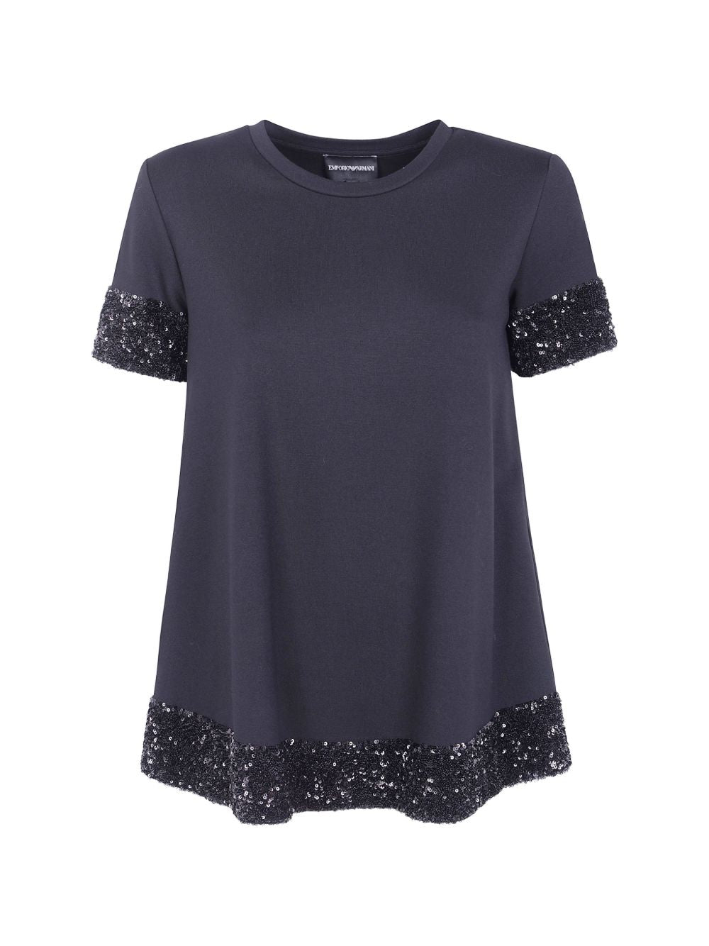 Emporio Armani Embroidered Top-TOPS / DRESSES-[Adult]-[Female]-L-BLACK-2022 Online Blue Zone Planet