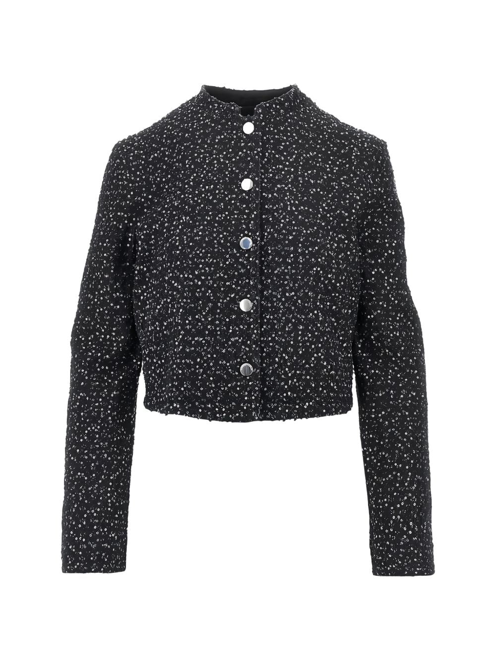 Emporio Armani Embroidered Cotton Jacket-Jackets-[Adult]-[Female]-44-BLACK-2022 Online Blue Zone Planet