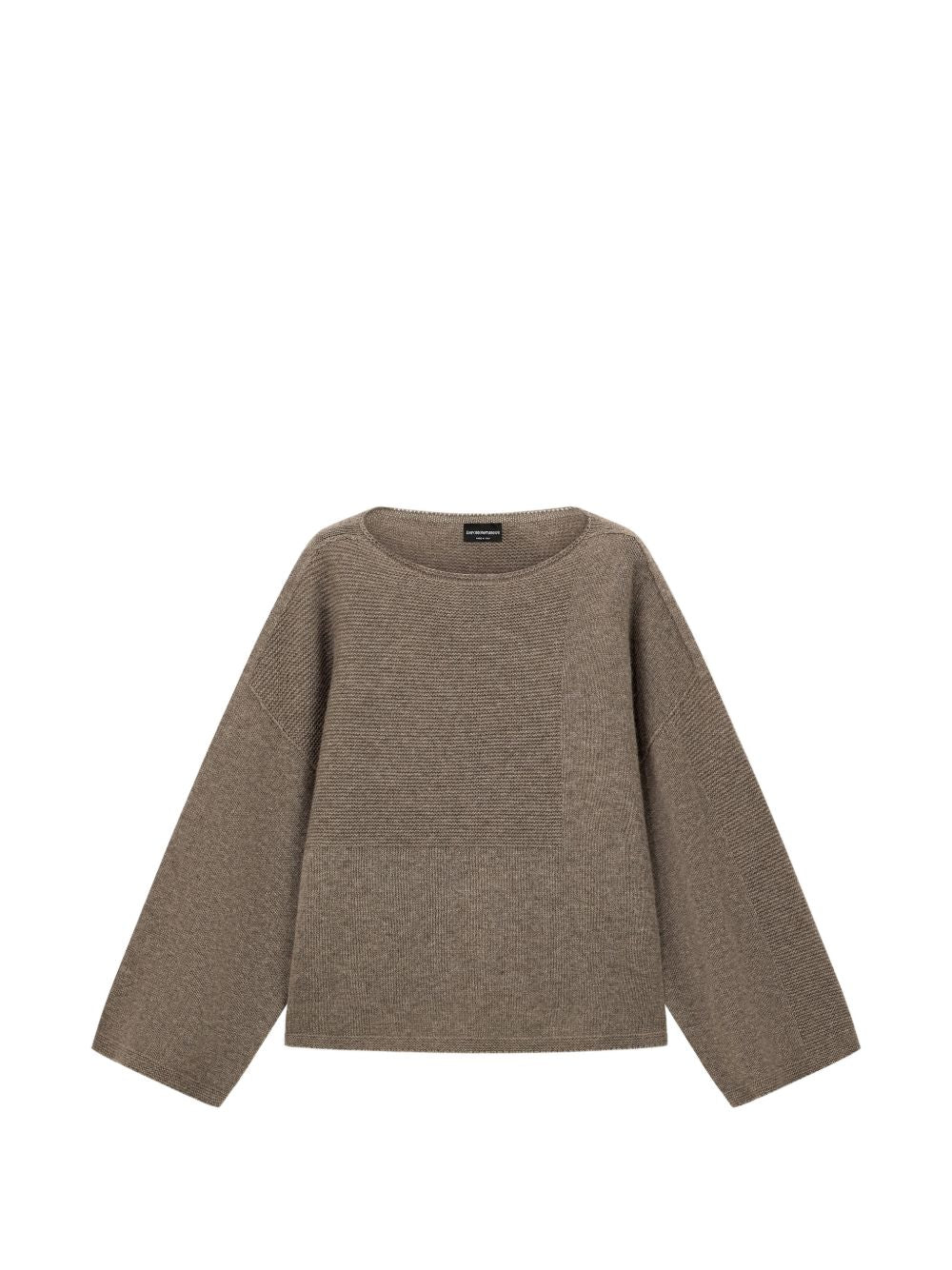 Emporio Armani Wool Crewneck Sweater-TOPS / DRESSES-[Adult]-[Female]-L-GREY-2022 Online Blue Zone Planet