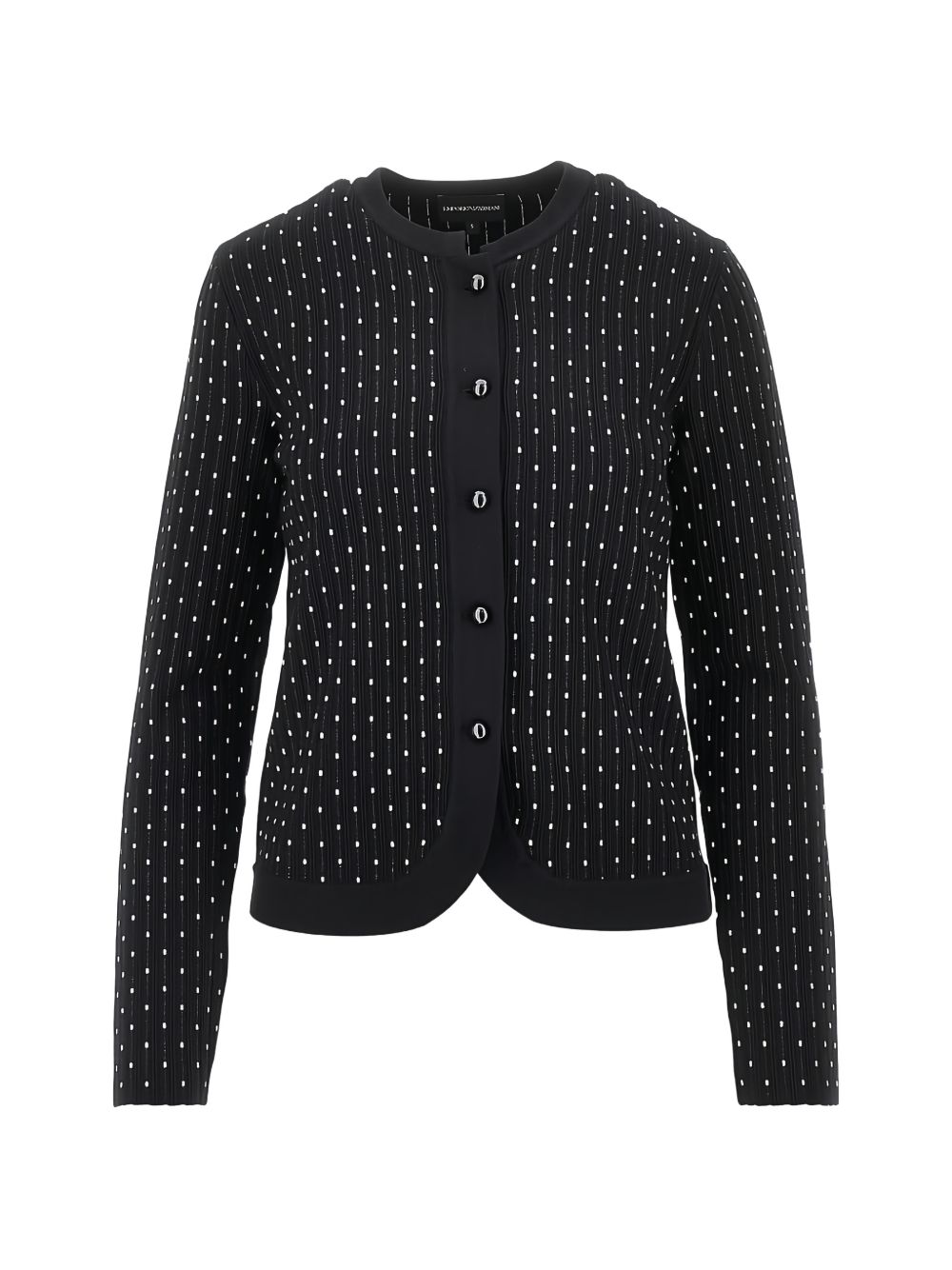 Emporio Armani Crewneck Cardigan-Topwear-[Adult]-[Female]-L-BLACK-2022 Online Blue Zone Planet