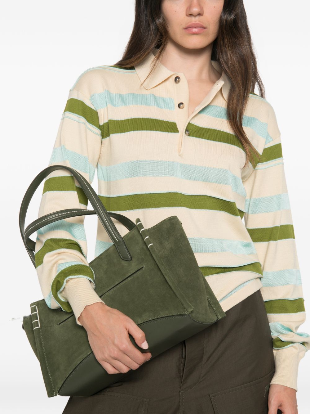 032C JW Anderson Loafer Leather Cabas Bag-Shopper-[Adult]-[Female]-2022 Online Blue Zone Planet