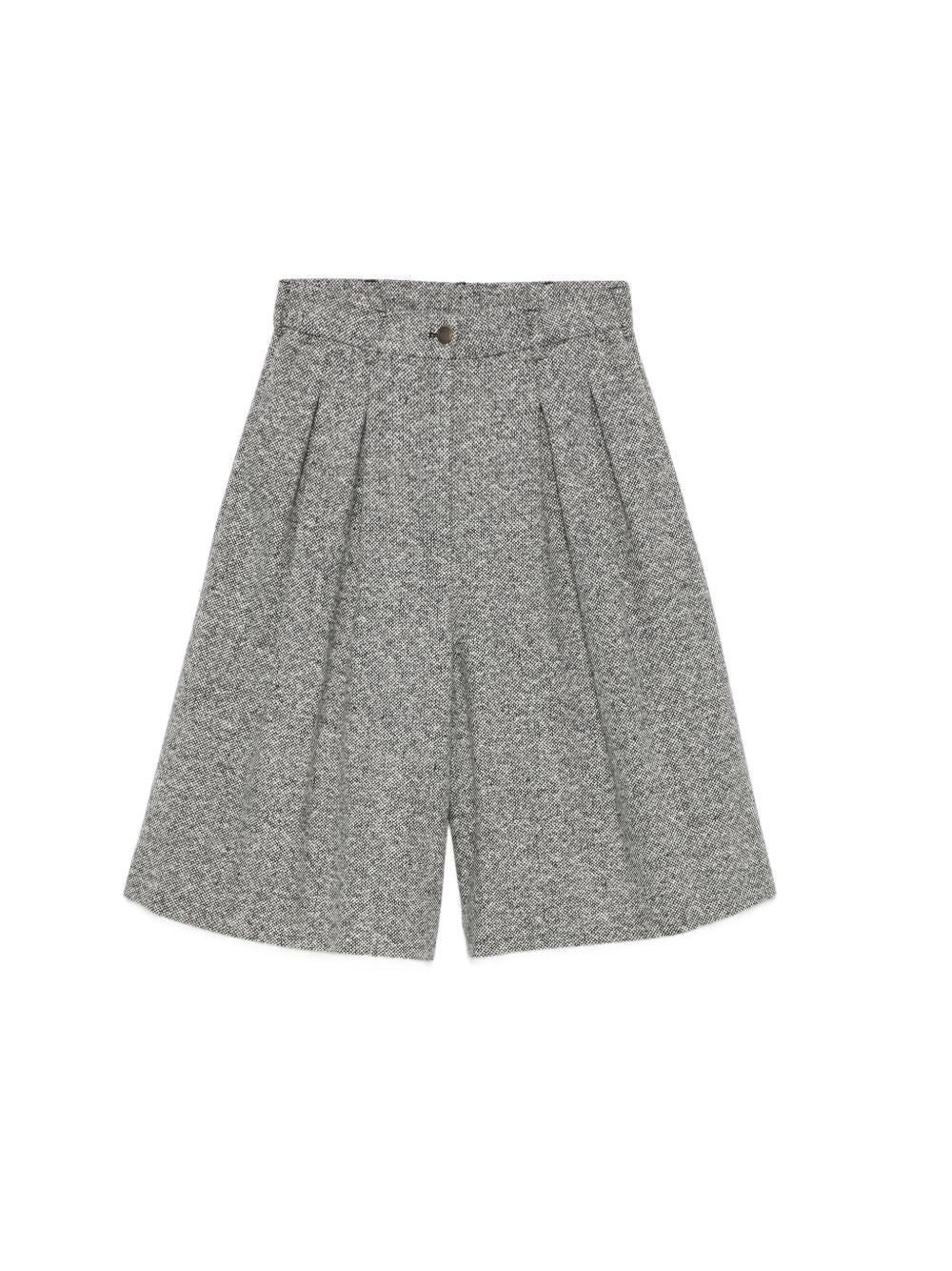Emporio Armani High-Waisted Bermuda Shorts-Short trousers-[Adult]-[Female]-40-GREY-2022 Online Blue Zone Planet