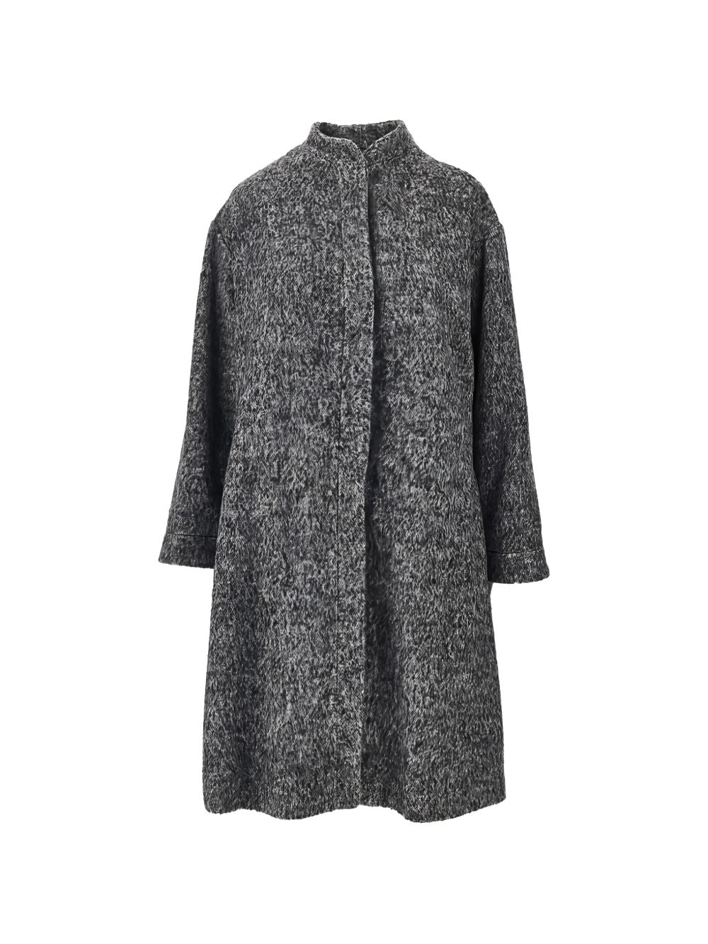 Emporio Armani Wool Blend Coat-Jackets-[Adult]-[Female]-38-GREY-2022 Online Blue Zone Planet