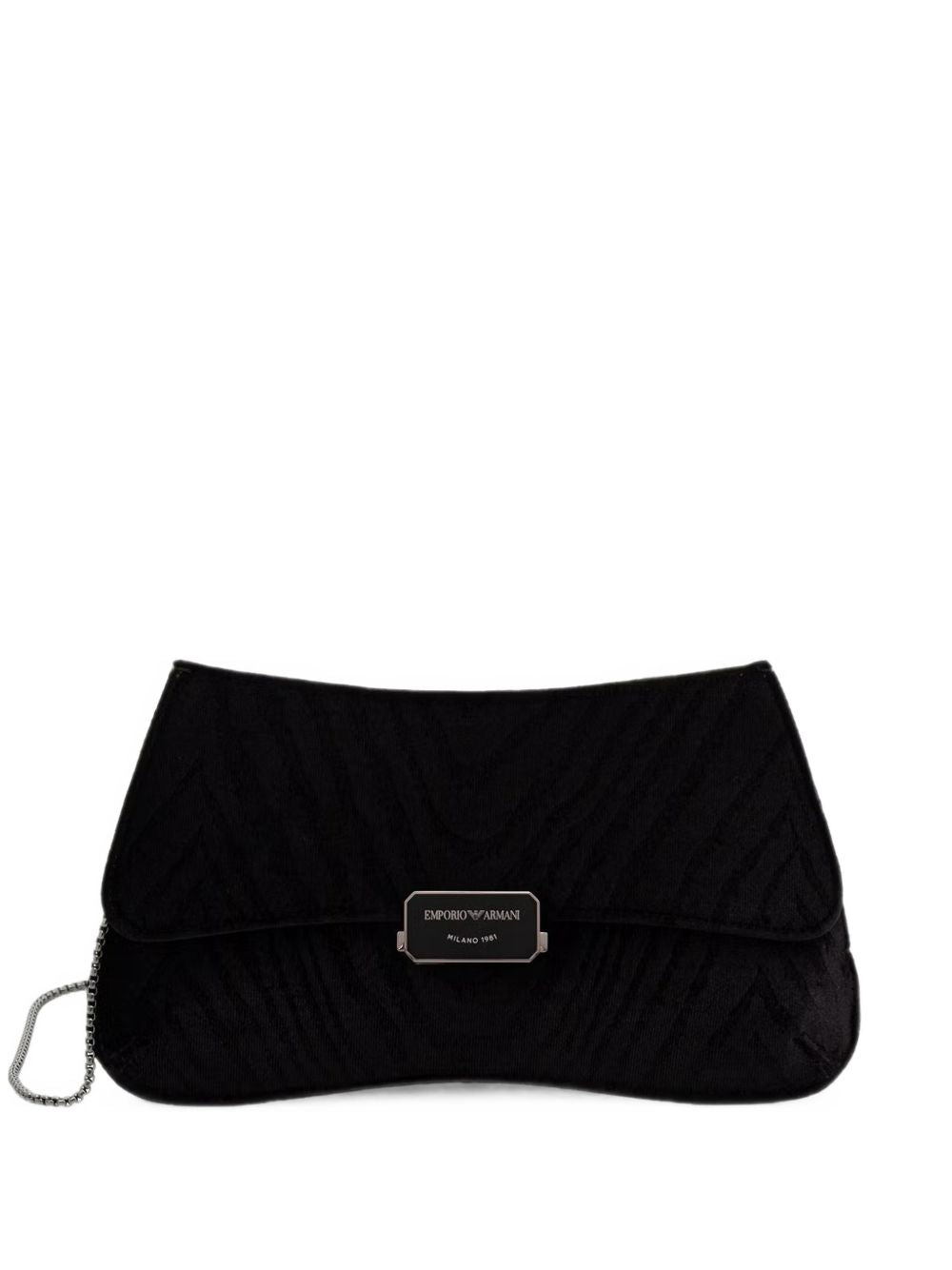 Emporio Armani Velvet Clutch-Clutches-[Adult]-[Female]-UNI-BLACK-2022 Online Blue Zone Planet