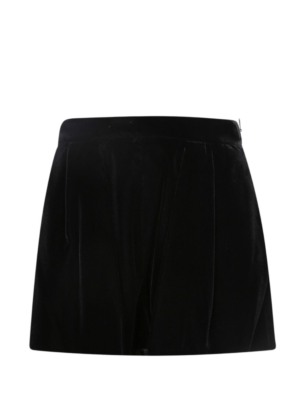 Emporio Armani Velvet Shorts-Short trousers-[Adult]-[Female]-42-BLACK-2022 Online Blue Zone Planet