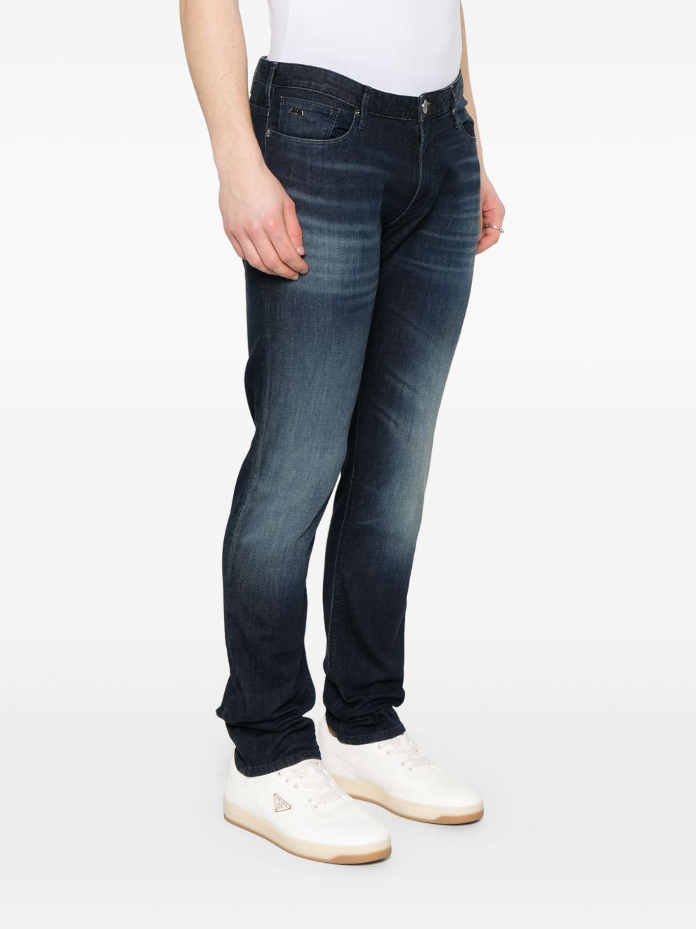 Emporio Armani Slim Denim Jeans-Jeans-[Adult]-[Female]-2022 Online Blue Zone Planet