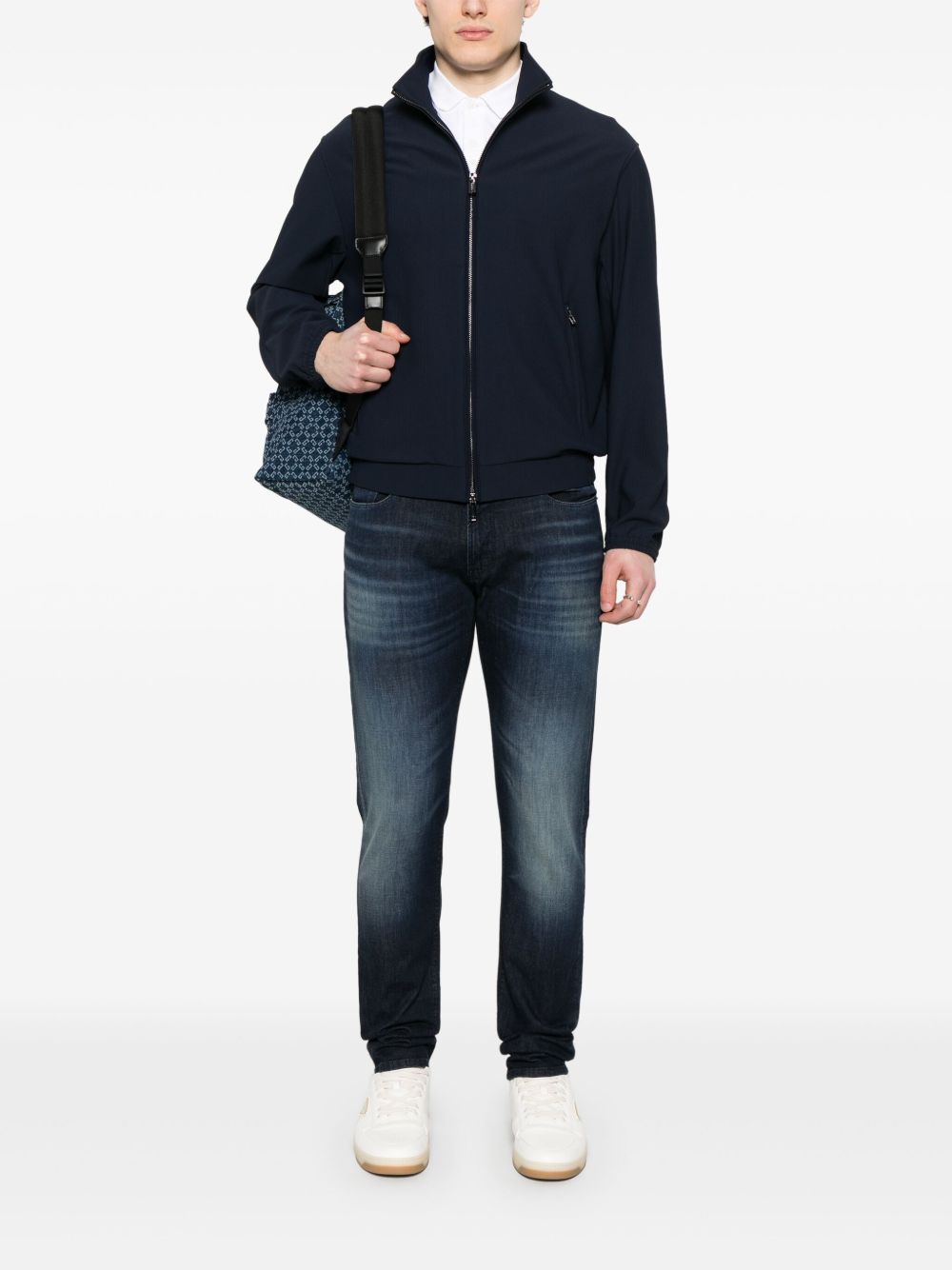 Emporio Armani Slim Denim Jeans-Jeans-[Adult]-[Female]-31-NAVY-2022 Online Blue Zone Planet