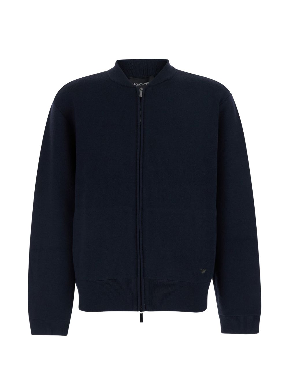 Emporio Armani Wool Zipped Cardigan-TOPS / DRESSES-[Adult]-[Female]-3XL-NAVY-2022 Online Blue Zone Planet