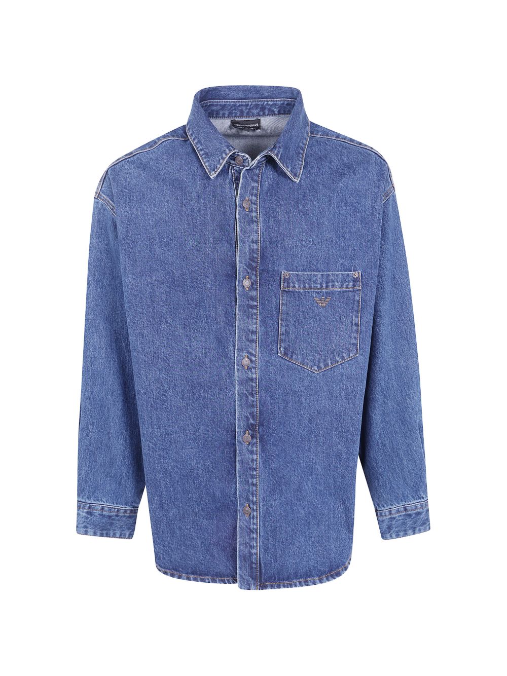 Emporio Armani Denim Cotton Shirt-Shirts-[Adult]-[Female]-3XL-NAVY-2022 Online Blue Zone Planet