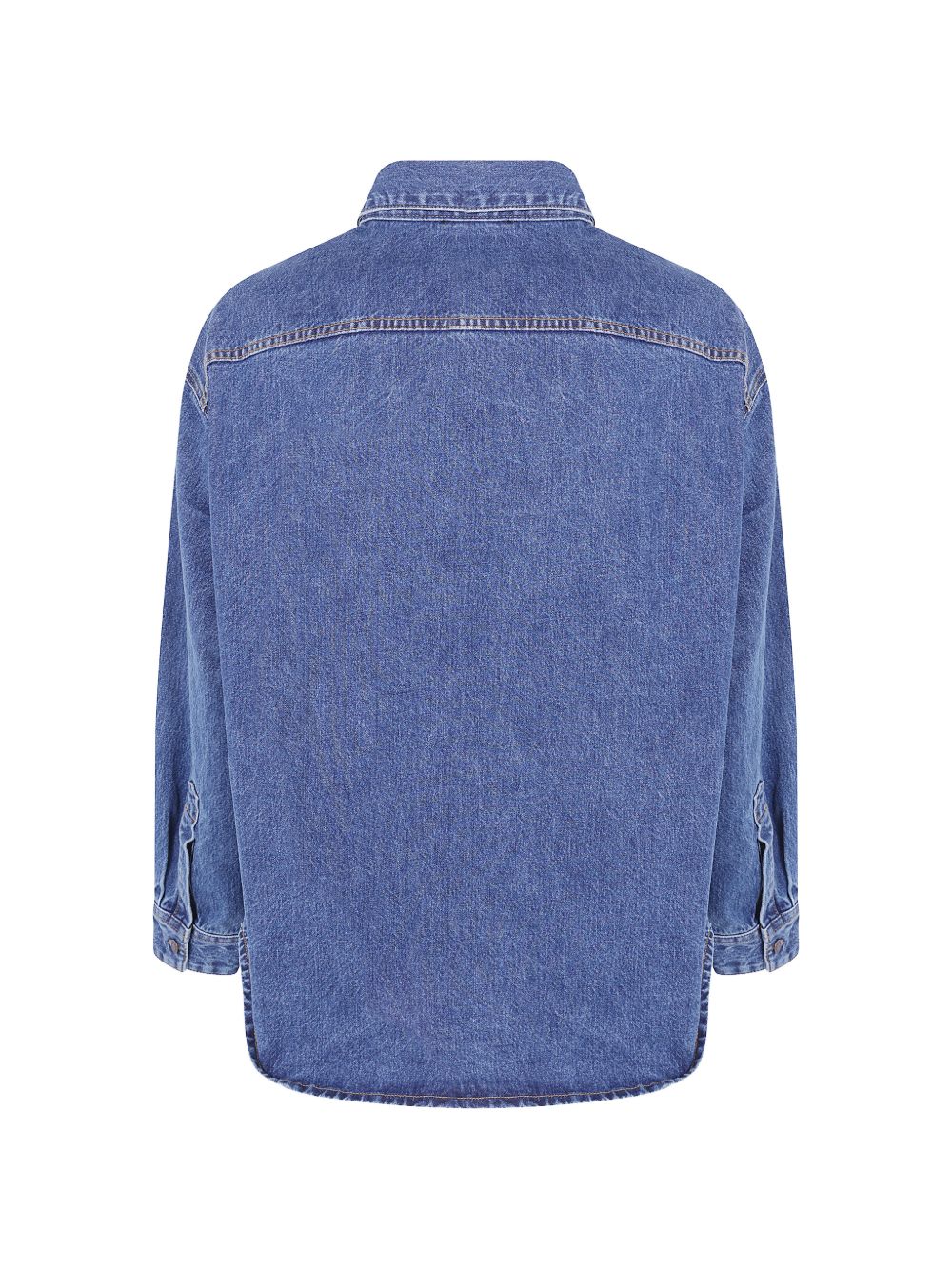 Emporio Armani Denim Cotton Shirt-Shirts-[Adult]-[Female]-2022 Online Blue Zone Planet