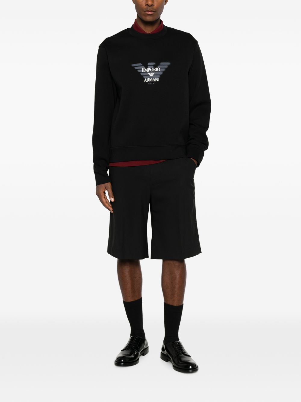 Emporio Armani Logo Cotton Sweatshirt-TOPS / DRESSES-[Adult]-[Female]-2022 Online Blue Zone Planet