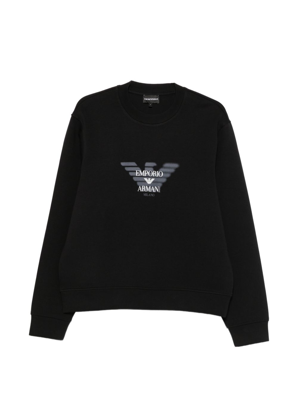 Emporio Armani Logo Cotton Sweatshirt-TOPS / DRESSES-[Adult]-[Female]-L-BLACK-2022 Online Blue Zone Planet