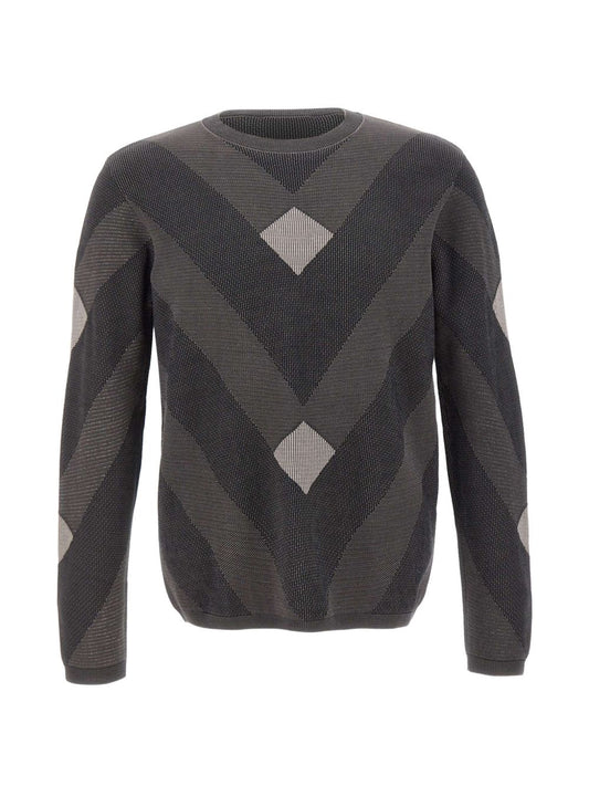Emporio Armani Cotton Crewneck Sweater-TOPS / DRESSES-[Adult]-[Female]-3XL-NAVY-2022 Online Blue Zone Planet