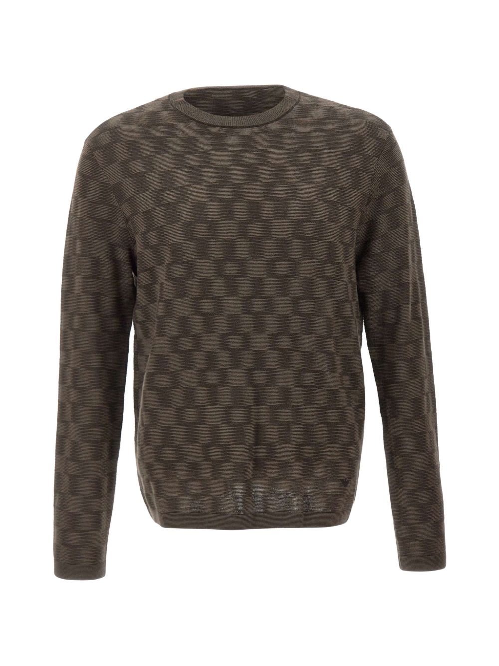 Emporio Armani Wool Crewneck Sweater-TOPS / DRESSES-[Adult]-[Female]-L-BROWN-2022 Online Blue Zone Planet