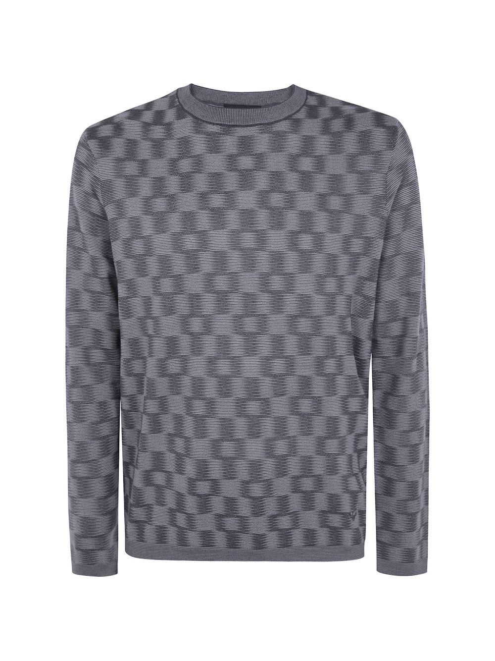 Emporio Armani Wool Crewneck Sweater-TOPS / DRESSES-[Adult]-[Female]-L-GREY-2022 Online Blue Zone Planet