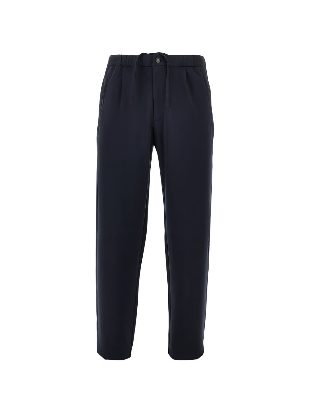 Emporio Armani Cotton Blend Trousers-Trousers-[Adult]-[Female]-46-NAVY-2022 Online Blue Zone Planet