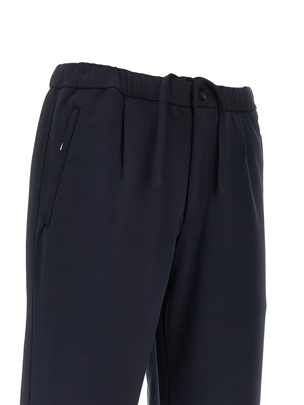 Emporio Armani Cotton Blend Trousers-Trousers-[Adult]-[Female]-2022 Online Blue Zone Planet