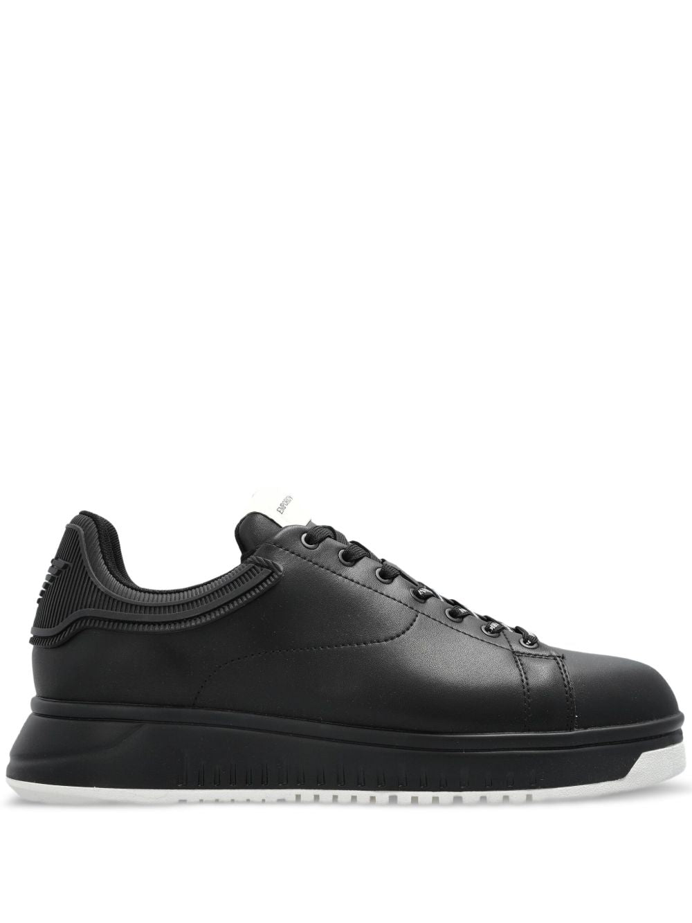 Emporio Armani Leather Sneakers-Sneakers-[Adult]-[Female]-6-BLACK-2022 Online Blue Zone Planet