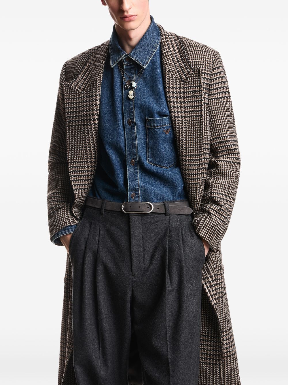 Emporio Armani Wool Double-Breasted Coat-TOPS / DRESSES-[Adult]-[Female]-2022 Online Blue Zone Planet