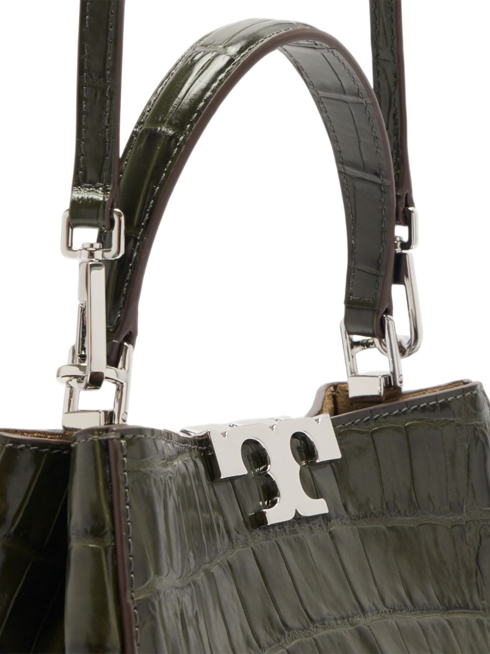 Tory Burch Eleanor Mini Croc-Embossed Leather Satchel-Handbag-[Adult]-[Female]-2022 Online Blue Zone Planet
