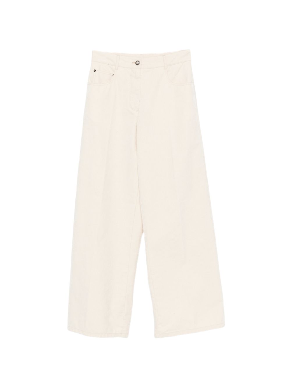 Forte Forte Denim Cotton Jeans-Jeans-[Adult]-[Female]-0-Ivory-2022 Online Blue Zone Planet
