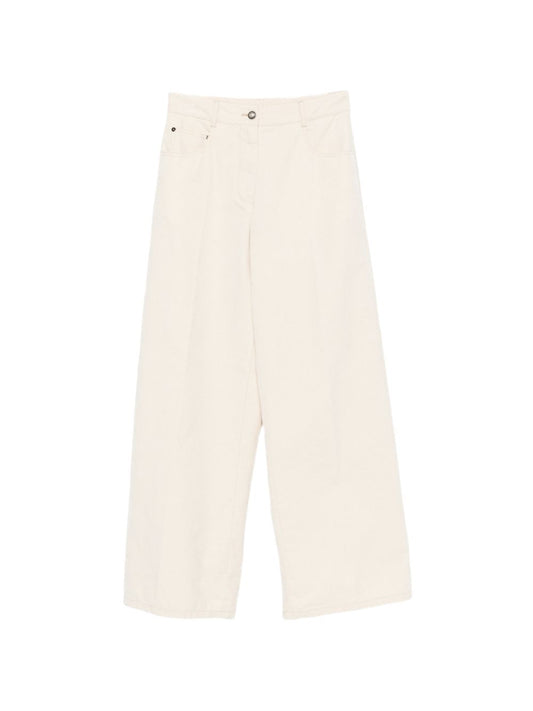 Forte Forte Denim Cotton Jeans-Jeans-[Adult]-[Female]-0-Ivory-2022 Online Blue Zone Planet