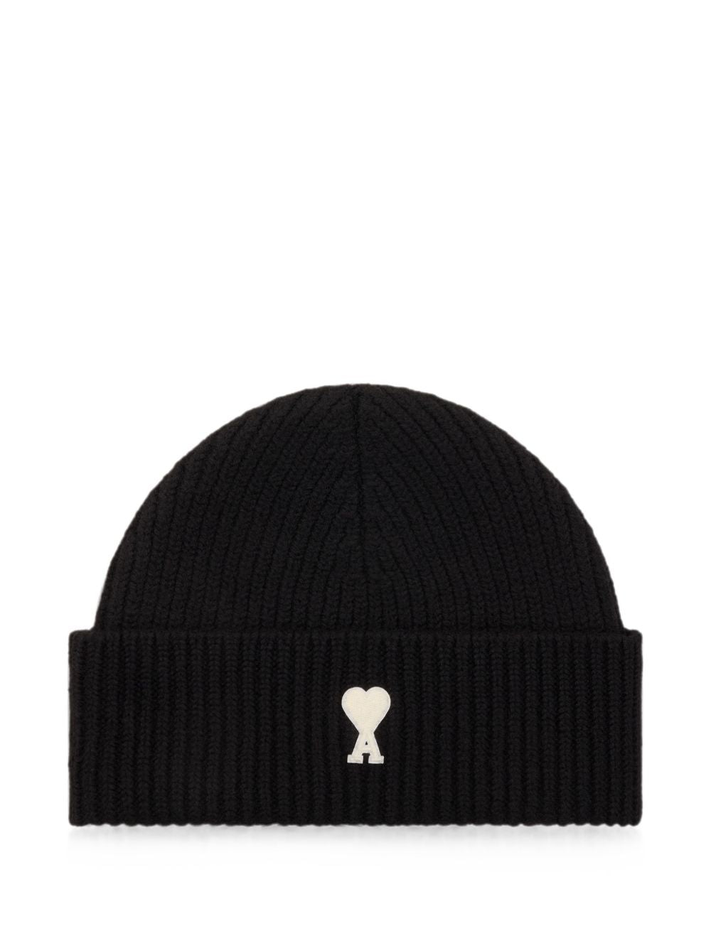 Ami Paris Ami de Coeur Wool Beanie-Scarves Hats & Gloves-[Adult]-[Female]-UNI-BLACK-2022 Online Blue Zone Planet