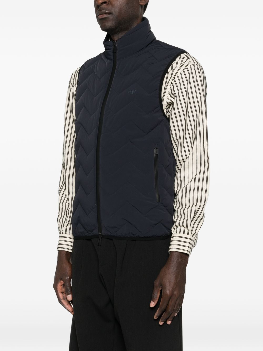 Emporio Armani Nylon Down Vest-Vests-[Adult]-[Female]-2022 Online Blue Zone Planet