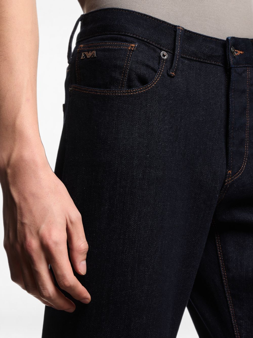 Emporio Armani Slim Denim Jeans-Jeans-[Adult]-[Female]-2022 Online Blue Zone Planet