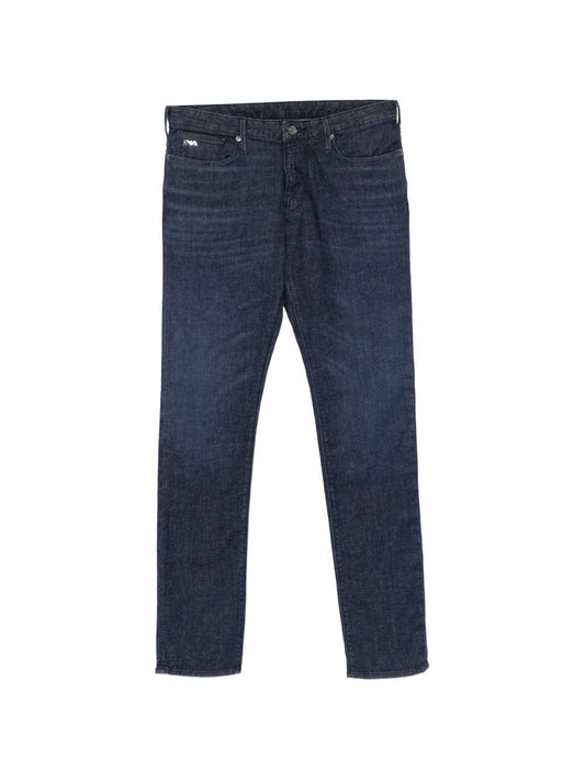 Emporio Armani Slim Denim Jeans-Jeans-[Adult]-[Female]-30-NAVY-2022 Online Blue Zone Planet