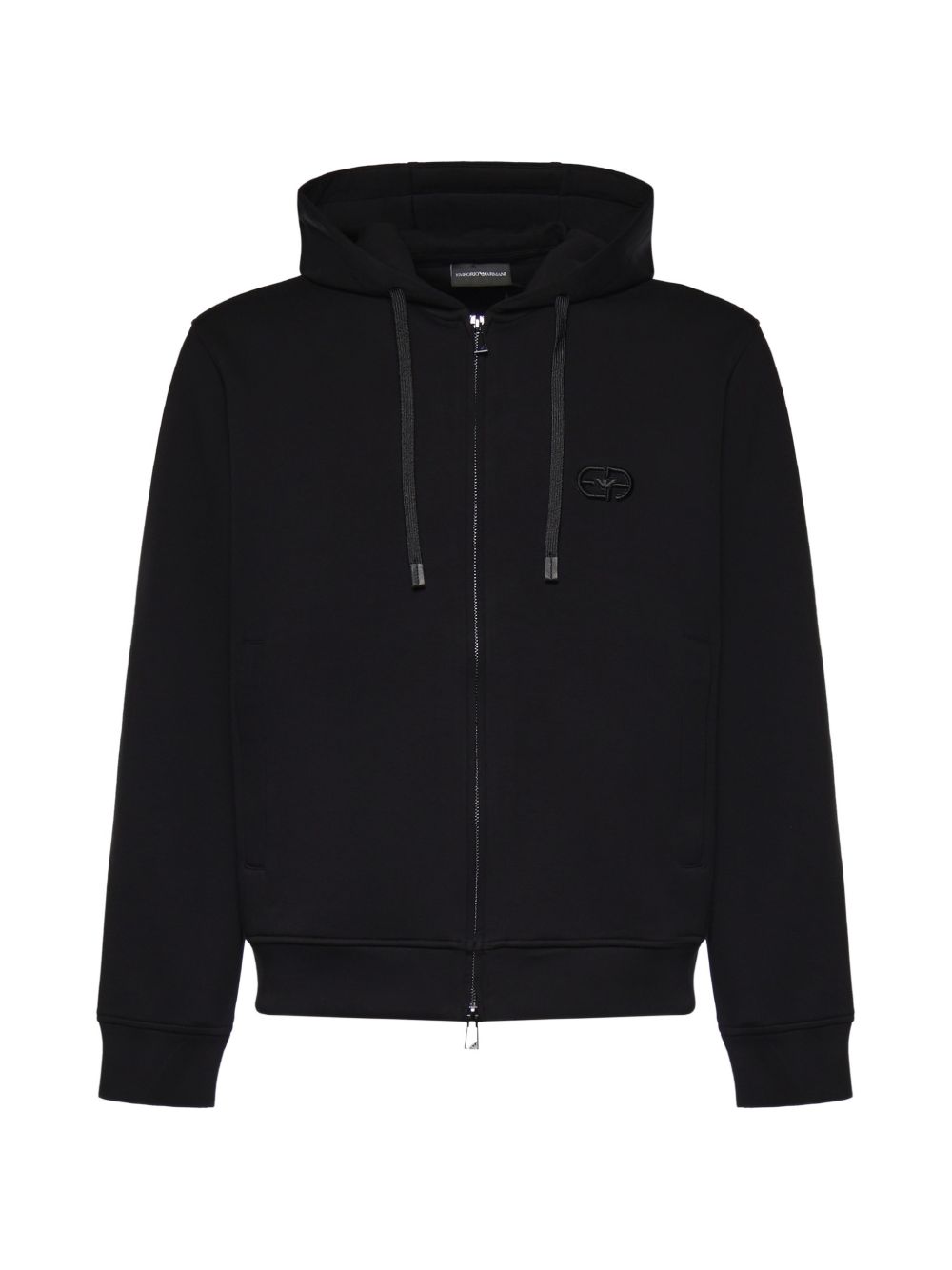 Emporio Armani Logo Cotton Hoodie-Tops / Dresses-[Adult]-[Female]-2022 Online Blue Zone Planet