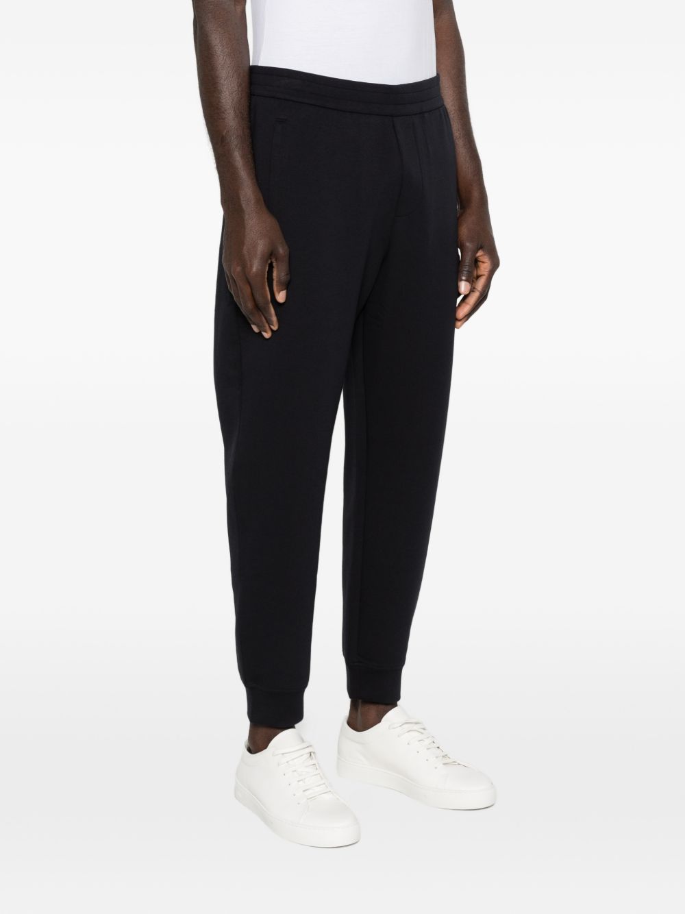 Emporio Armani Logo Cotton Sweatpants-Trousers-[Adult]-[Female]-2022 Online Blue Zone Planet