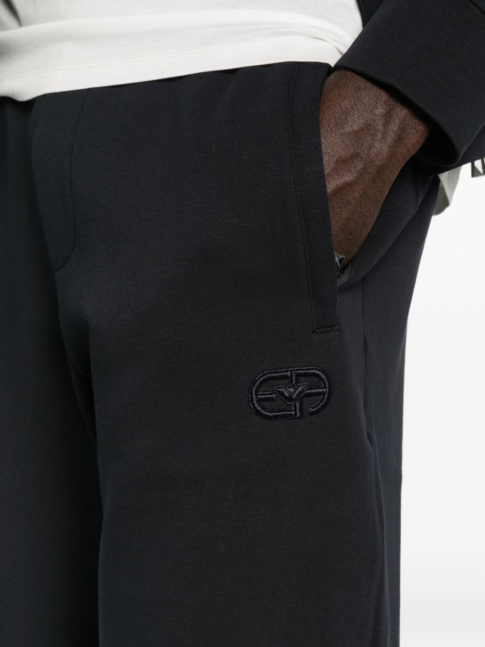 Emporio Armani Logo Cotton Sweatpants-Trousers-[Adult]-[Female]-2022 Online Blue Zone Planet