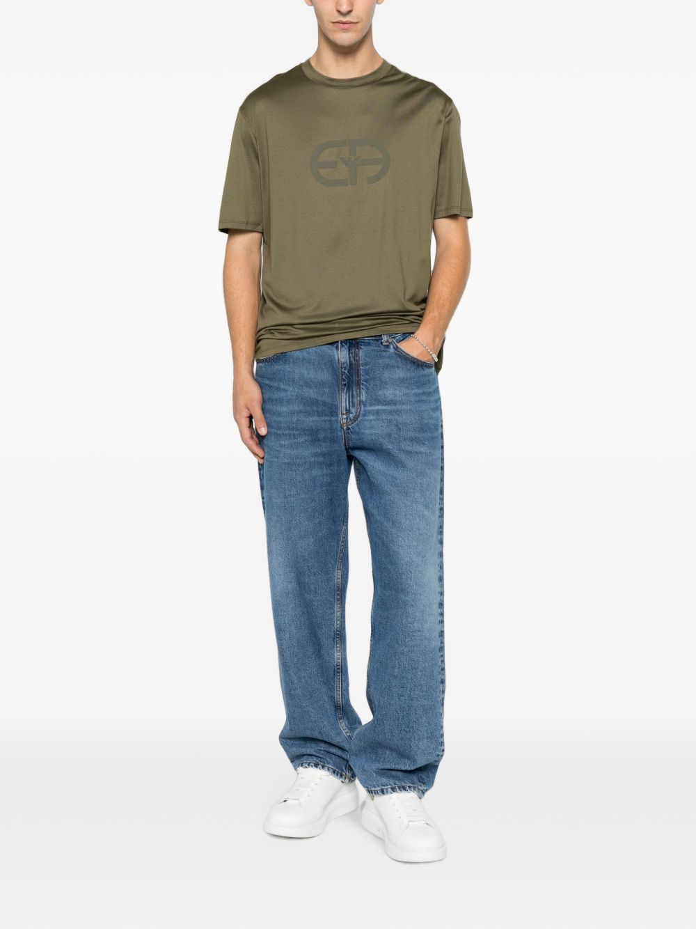 Emporio Armani Logo T-Shirt-Topwear-[Adult]-[Female]-2022 Online Blue Zone Planet