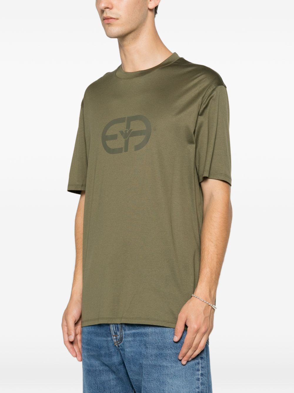 Emporio Armani Logo T-Shirt-Topwear-[Adult]-[Female]-2022 Online Blue Zone Planet