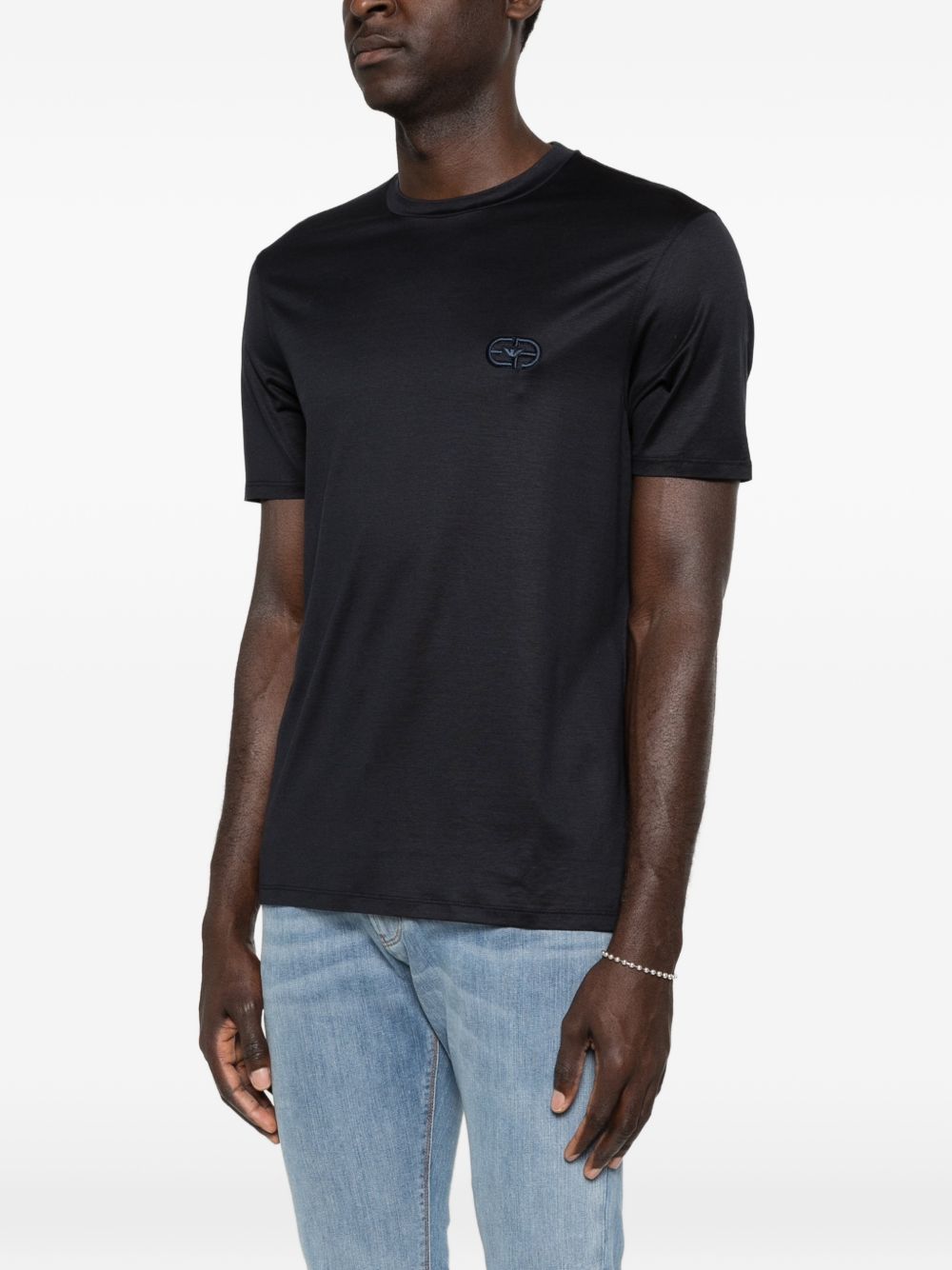 Emporio Armani Logo T-Shirt-Topwear-[Adult]-[Female]-2022 Online Blue Zone Planet