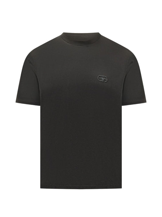 Emporio Armani Logo T-Shirt-Topwear-[Adult]-[Female]-temp-3XL-BLACK-2022 Online Blue Zone Planet