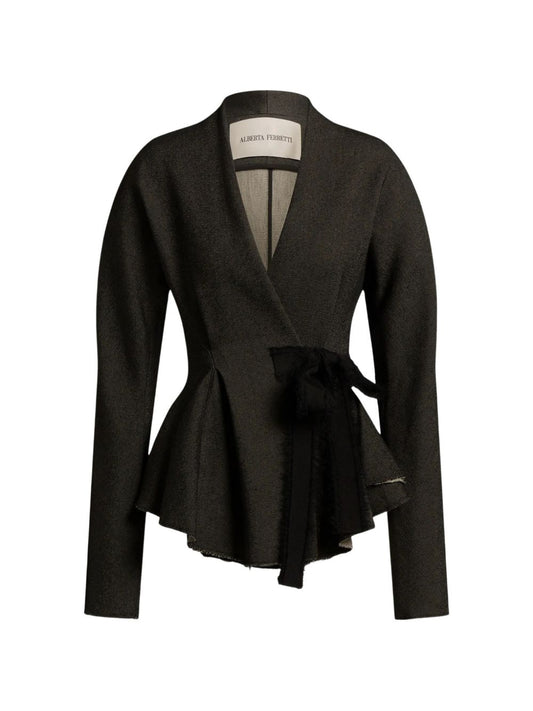032C Alberta Ferretti Linen Blend Jacket-Jackets-[Adult]-[Female]-2022 Online Blue Zone Planet