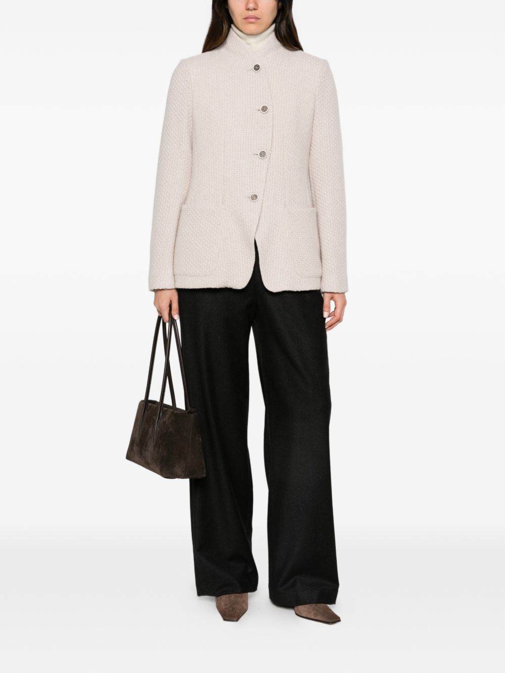 Emporio Armani Wool Blazer Jacket-Jackets-[Adult]-[Female]-2022 Online Blue Zone Planet