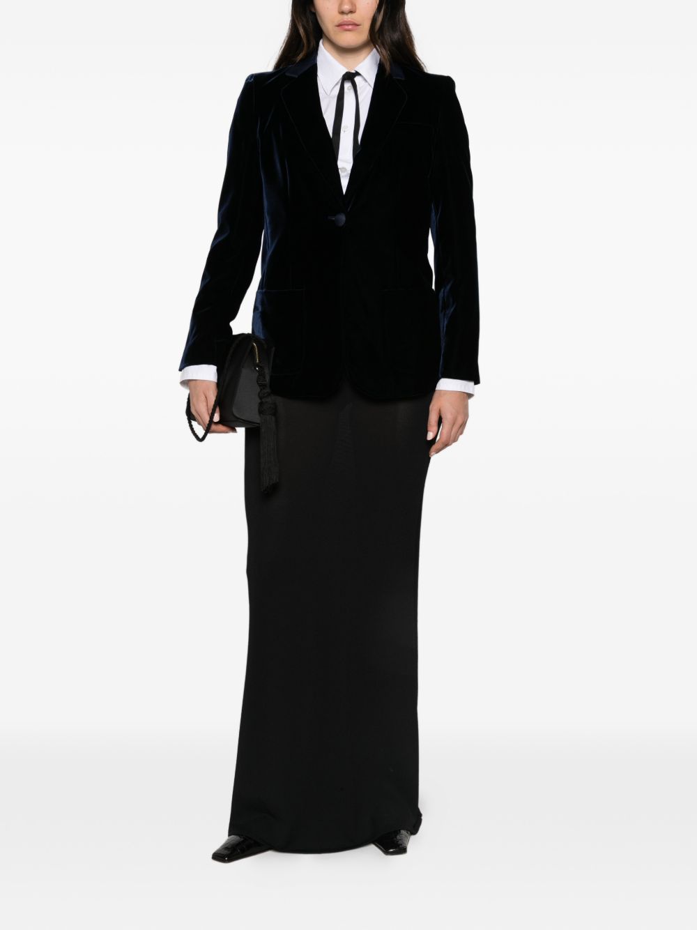 Emporio Armani Single-Breasted Blazer Jacket-Jackets-[Adult]-[Female]-2022 Online Blue Zone Planet