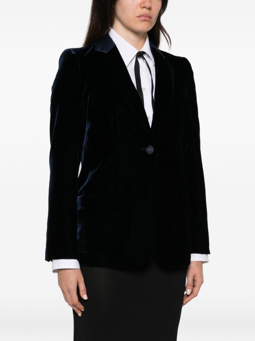 Emporio Armani Single-Breasted Blazer Jacket-Jackets-[Adult]-[Female]-2022 Online Blue Zone Planet